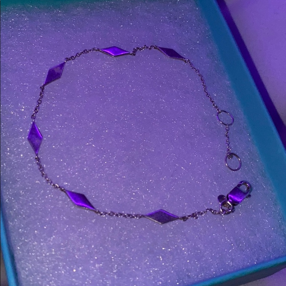 Silver 925 Bracelet Diamond Shaped Embellishments